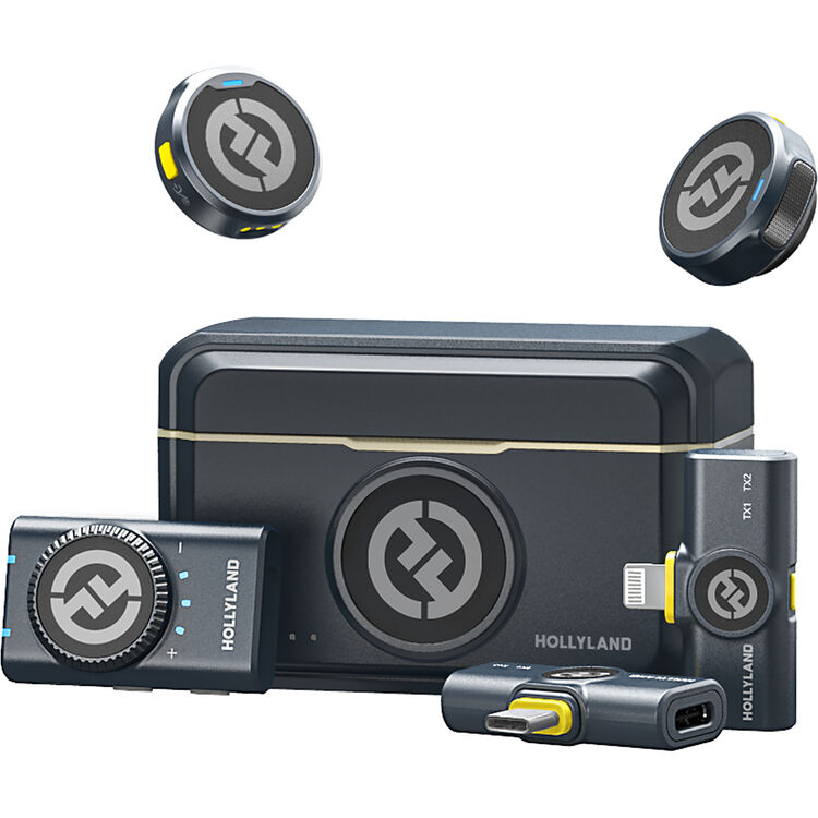 Microfone lapela sem fio Hollyland LARK M2 DUO Combo - kit com 2